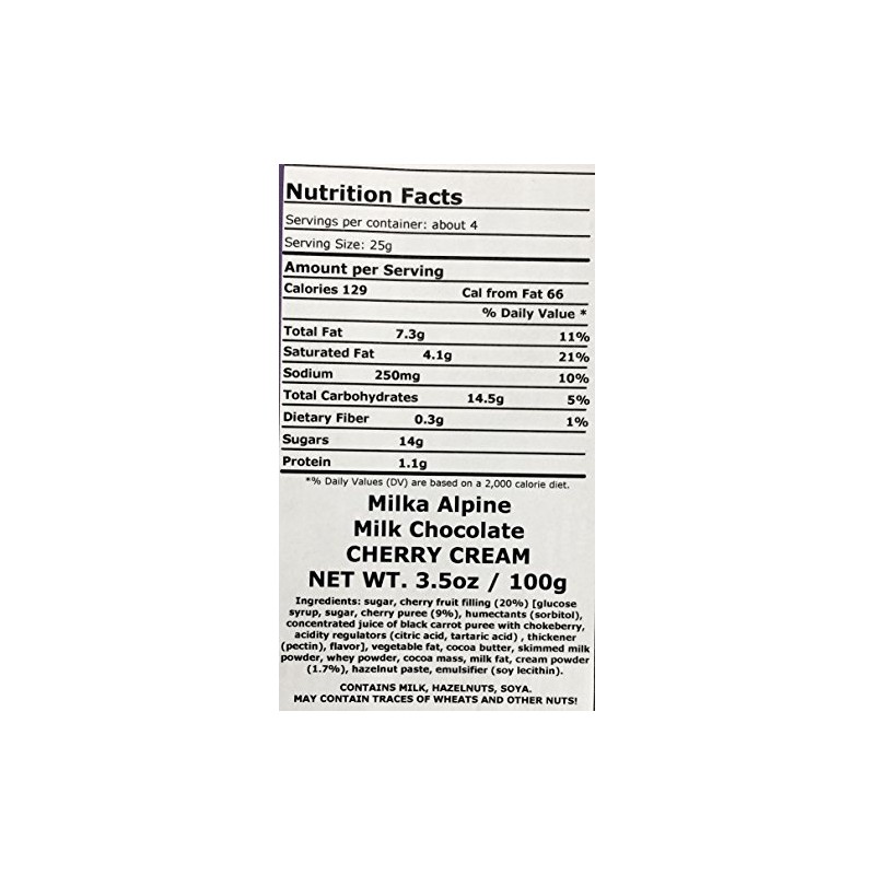 Milka Cherry Cream Chocolate Bar 100g (10-pack)