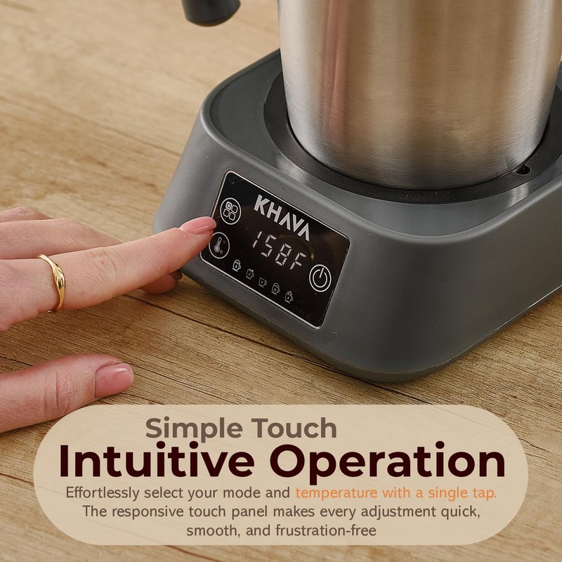 KHAVA 5-in-1 Electric Milk Frother and Steamer, Hot Cold Foam