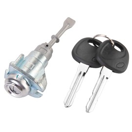 Yollky Front Door Lock Cylinder Set with Keys for Hyundai Elantra 2006-2010 | 2 Keys, Silver Tone | Left Driver Side Door Lock Cylinder Replaces 81970-2HA00
