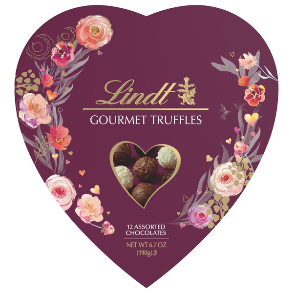 Lindt Lindt Valentine's Gourmet Truffles Assorted Chocolate Candy Heart, 6.7
