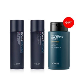 LG Household & Health Care 라끄베르(화장품) 라끄베르 옴므 리차지 올인원 에센스 150ml x2개 + 보닌 바디 Lacvert Homme Recharge All-in-One Essence 150ml x2 + Bonin Body