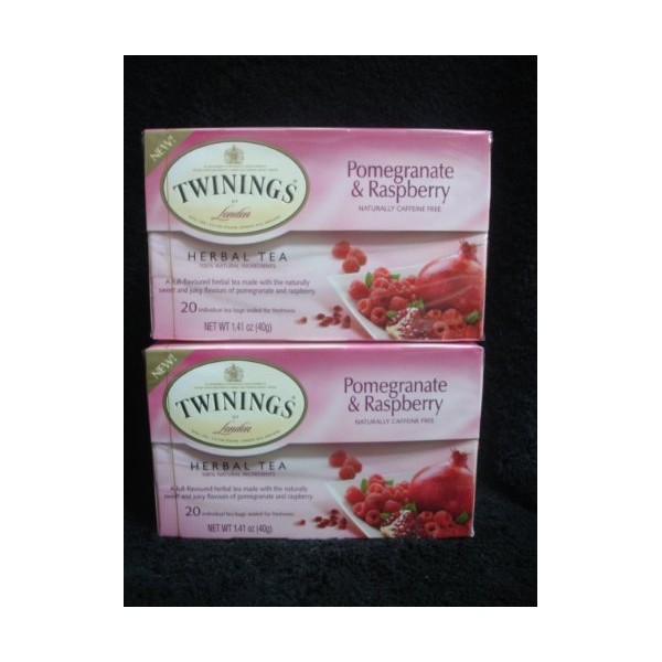 Twinings Herbal Pomegranate and Raspberry Tea, 40 Count