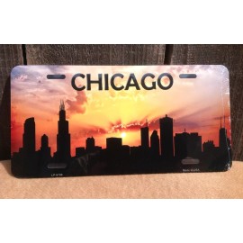 Unbranded Chicago Silhouette Skyline American Novelty License Plate Auto Car Tag Vehicle