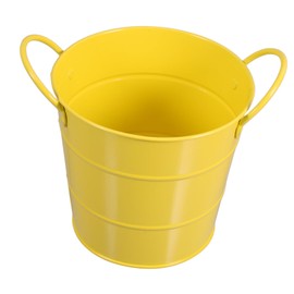 Operitacx Desktop-mülleimer Der Desktop-papierkorb Revers Brosche Korb Mülleimer Brieftasche Spielzeughaus Miniatur-spielzeughaus Die Einkaufstasche Desktop-halterungen Leere Cd Yellow Eisen