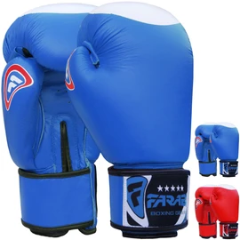 Farabi Boxing Gloves Real Leather Target Series (Blue, 12-oz)