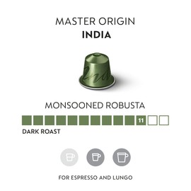 Nespresso Capsules Original Line, India Master Origin, Dark Roast Coffee, 50 Count Coffee Pods