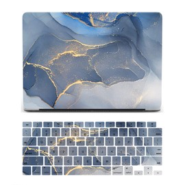 Compatiable for MacBook Air 13 Inch Case 2020-2018 A2337 M1 A2179 A1932 Retina Display Touch ID Plastic Hard Shell Case Keyboard Cover Skin - Blue Marble