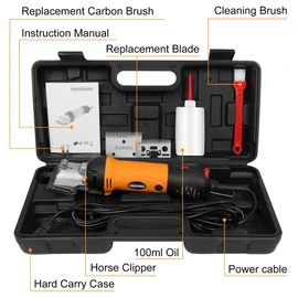 BEETRO 500W Electric Professional Horse Shears, 6 Speeds Animal Grooming Clippers for Horse Equine Goat Pony Cattle, with an Extra Set of Shearing Blades