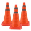 18 Inch 3 Pack Collapsible Traffic Safety Cones, Orange Cones