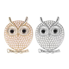 CAIRIAC Owl Car Air Freshener Vent Clip, Owl Air Freshener for Car, Cute Animal Owl Car Accessories Air Vent Clip Charms, Crystal Peal Car Vent Clip Decor Gifts for Women Men Girls (Gold, Silver)