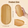 6 Pcs Bamboo Tray for Bathroom, Small Wooden Trays, Oval