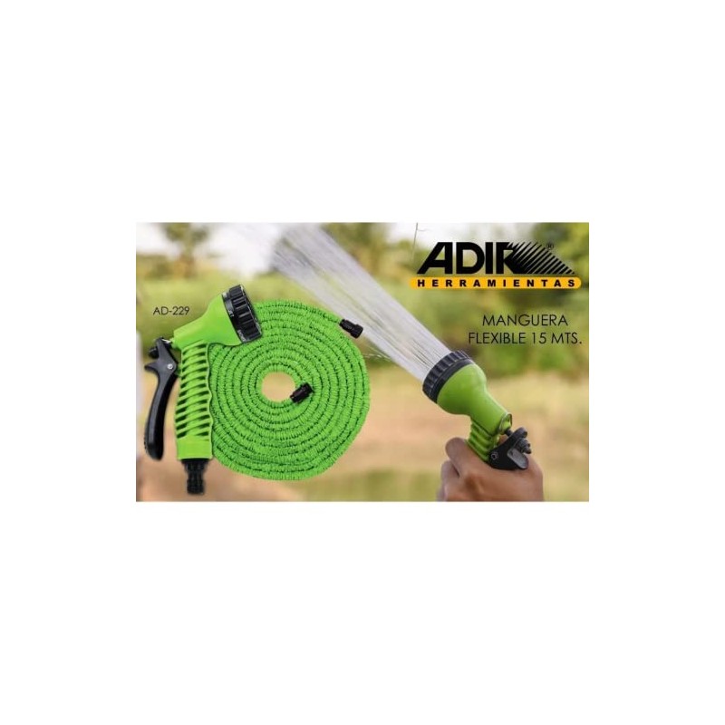ADIR 229 Manguera Expandible con Pistola para Riego, 15 m
