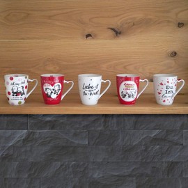 SHEEPWORLD Tasse „Ich Deins, Du meins, Wir eins“ | Tasse für Kaffee und Tee. Tasse mit Spruch, perfekt als Geschenkidee zum Valentinstag | Porzellan Kaffeetasse | Herztasse | 45183