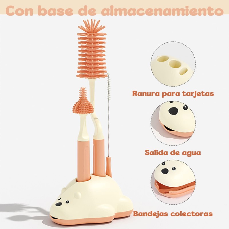 COREFUN Cepillos de Limpieza para Botellas, Kit de Cepillos para
