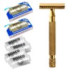 Kazakiri W Aurea Men's Genuine Close Shaving Razor, Double-Edged Razor,