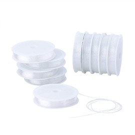 Elecrelive 0.4mm Clear Elastic Stretch Crystal Thread String Cord for Jewelry Making and Craft Bracelet Beads Thread Making DIY Necklace Making 10m/roll Total 10 Rolls