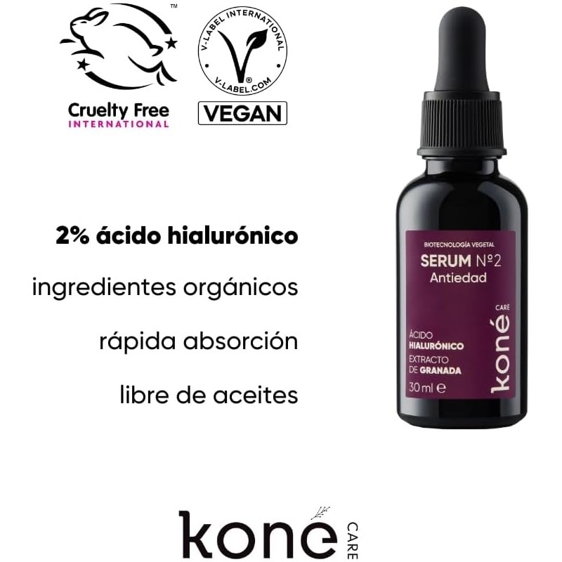 Serum antiedad orgánico vegano KONE CARE Nº 2 – Hidratación