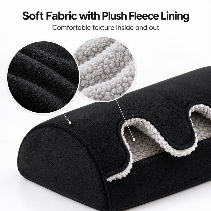Under Desk Footrest with Warm Foot Pockets – Soft Rotatable