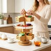 3-Tier Rotating Bamboo Tea Bag Organizer Carousel, Holds 108 Tea