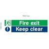 Evoges PVC Fire Exit Keep Clear Sign Round Edge 300mm