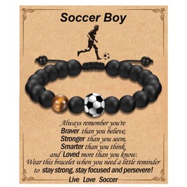 WORUIB Football Bracelets Gifts for Boys, Football Gifts Teenage Boy Age 8-15 16-18 Years Old, Boys Birthday Christmas Graduation Gift for Son Grandson Nephew Brother