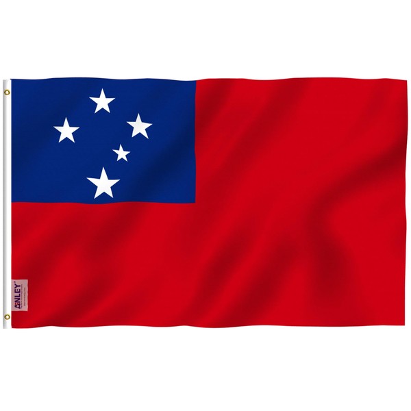 Anley Fly Breeze 3x5 Feet Samoa Flag - Vivid Color and Fade Proof - Canvas Header and Double Stitched - Samoan Flags Polyester with Brass Grommets 3 X 5 Ft