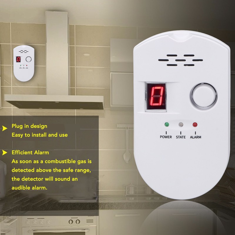 Natural Gas Detector Plug In Ultra Sensitive Digital Display Flammable