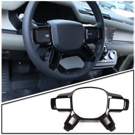 Unbranded ABS Glossy Black Steering Wheel Trim Cover For Land Rover Defender 110 2020-2023