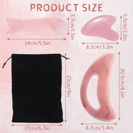 3 Stück Gua Sha Stein, Rosa Gua Sha Massagegerät Set, Großes Gua Sha Massagegerät mit Griff, Lymphdrainage Massagegerät Ganzkörper Guasha Cellulite Massage für Gesicht für Beine Rücken Gesicht Nacken