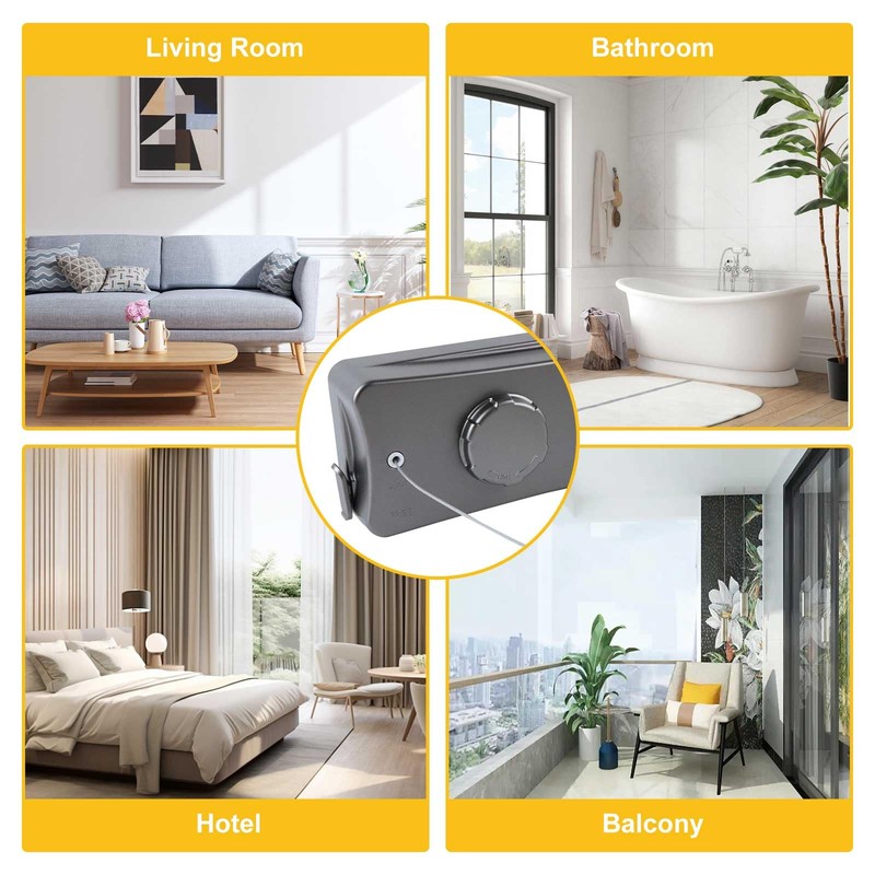 Qivine Clothes Line Extendable Wall, 2 x 5.1 m, Grey,