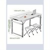 ROISDIYI 4ft Folding Table, Indoor Outdoor Heavy Duty Portable w/Handle,