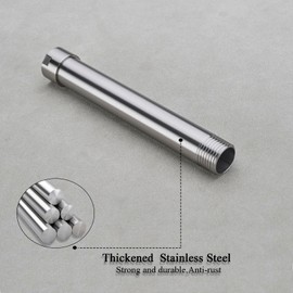 Brushed Nickel Shower Arm Extension, Female to Male 1/2 Inch Extender Arm for Rainfall Shower Head by BSTIIU, 6 Inches