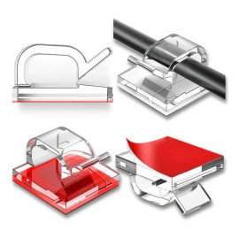 Clips De Cable Para Exteriores,organizador De Cables 200 Pzs Clips de Cable con Cintas Adhesivas Mini Clips de Luz Clips de Decoración Ganchos Autoadhesivos Soporte de Alambre para Luz Hadas
