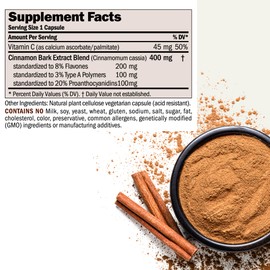 ANDREW LESSMAN Cinnamon 400mg - 60 Capsules - High Potency, Standardized Extract. No Additives. Small Easy to Swallow Capsules