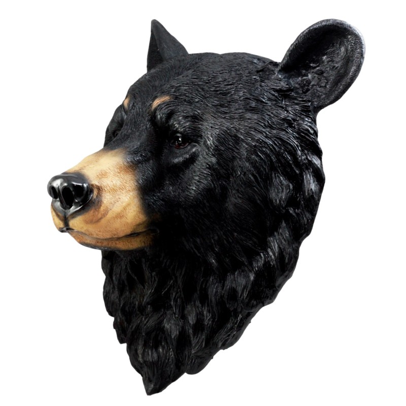 Ebros Large Olympic Black Bear Head Wall Decor Plaque 16"Tall