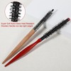 simarro 2 Pcs Small Round Hair Brush, Mini Round Wood