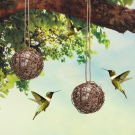 Toddmomy 2pcs Bird's Nest Material Hanging Material Hummingbird Nesting Material Globe Bird Houses Hummingbird