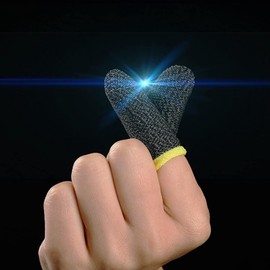 Black 32X Game Finger Sleeve Thin Breathable Anti-Sweat Anti-Slip Finger Thumb Sleeve Gaming Finger Cots Gloves for Aim Keys Cell Phone Gaming Finger Sleeves Gaming Accessories