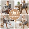Fodoss Convertible Baby High Chair with Detachable Tray, Foldable High