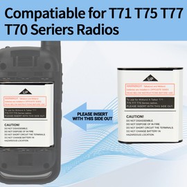 BAOFENG PMNN4477 1500mAh Big Capacity Li-ion Battery Compatible with T800 T500 T600 T470 T400 T200 Series T71 T75 T77 T70 Series Two Way Radio (2Pack)