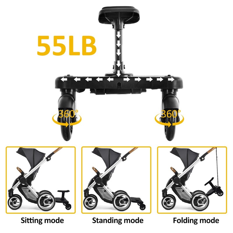 2025 New-Universal Stroller Board with Detachable Seat, 2in1 Sit and