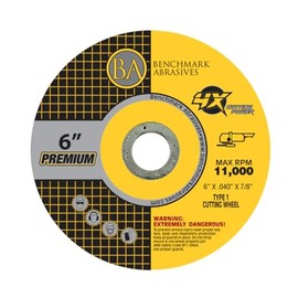 Benchmark Abrasives 6" X .040 X 7/8" T1 High Performance 4X Ceramic Cutting Wheels