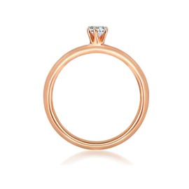Tresor 1934 Engagement Ring / Ladies / Solitaire Sterling Silver 925 rose gold coating white Zirconia Size L 1/2 60451009