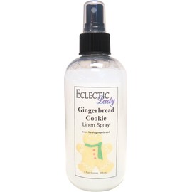 Gingerbread Cookie Linen Spray (Double Strength), 16 ounces - Eclectic Lady Sheet and Linen Spray - No Artificial Colors, Parabens, or Preservatives - Long-Lasting Scent for Bed, Fabric & Pillow