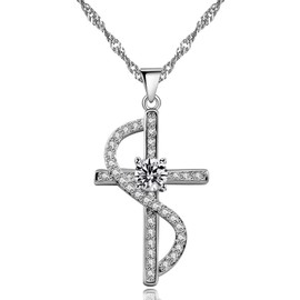 UUloveido Grace Faith Hope Love Cross of Eternal Love Pendant Necklace for Men Girls Women Kids Christian Religious Infinity Jewelry Valentine Birthday Gifts Y443