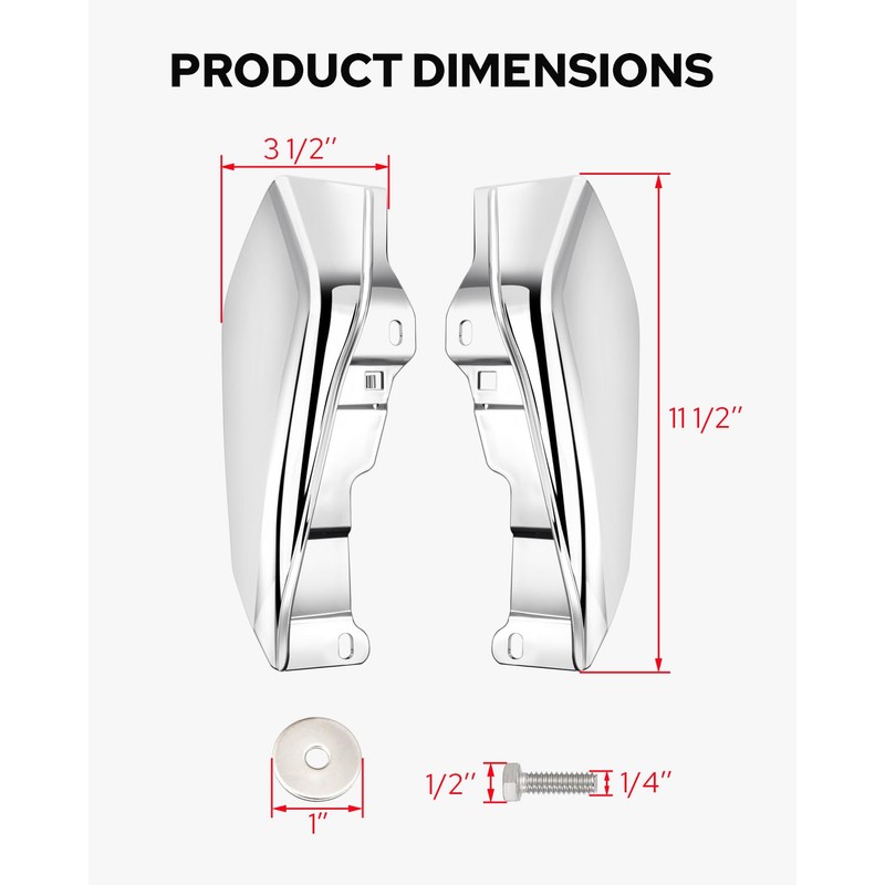 Benlari Mid Frame Air Heat Deflectors Compatible for Harley Touring
