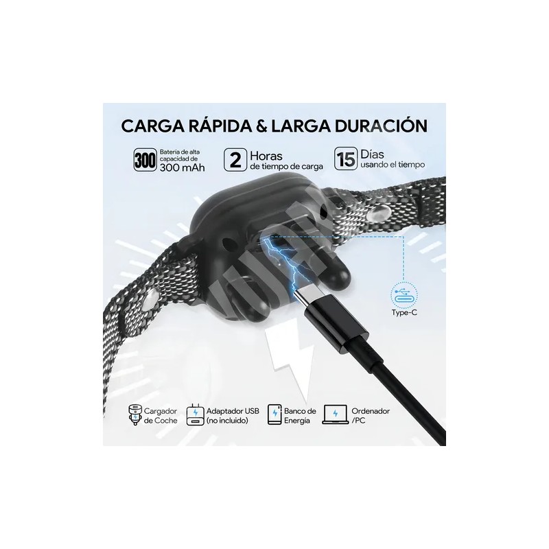 Antiladrido Perro Entrenamiento Collar Eléctrico Automático Color Negro