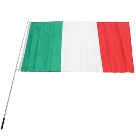 Difounmas Italian Flags Set Flagpole Telescopic Flag Size 35.4 x 59.1 inches (90 x 150 cm), Telescopic Flag Pole, 61.0 inches (155 cm), For International Exchanges, Festivals, Events, Soccer, Physical