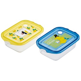 Skater FCN2WAG Seal Box, Can Also Be Used for Bento Boxes, M, 16.9 fl oz (500 ml) x 2 Pieces, Antibacterial, Lisa and Gaspard, Lemon Pattern
