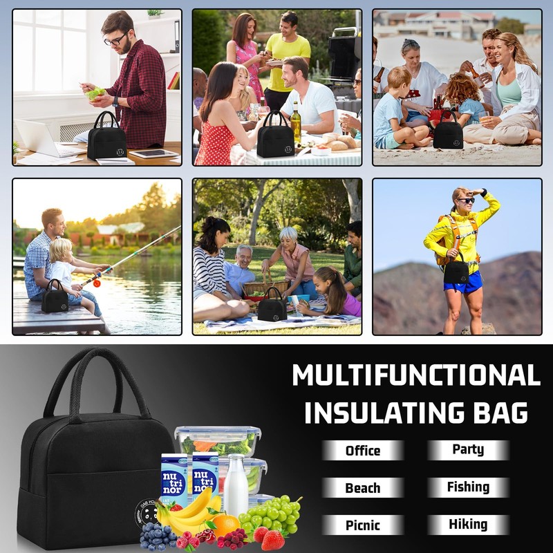 TIECHI Insulated Lunch Bag for Adults Kids, Pack Small Cool